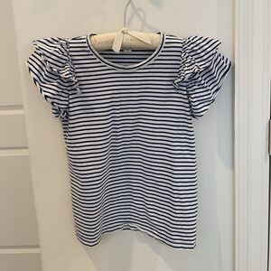 Striped Ruffle Sleeve Top Crew cuts Size 12